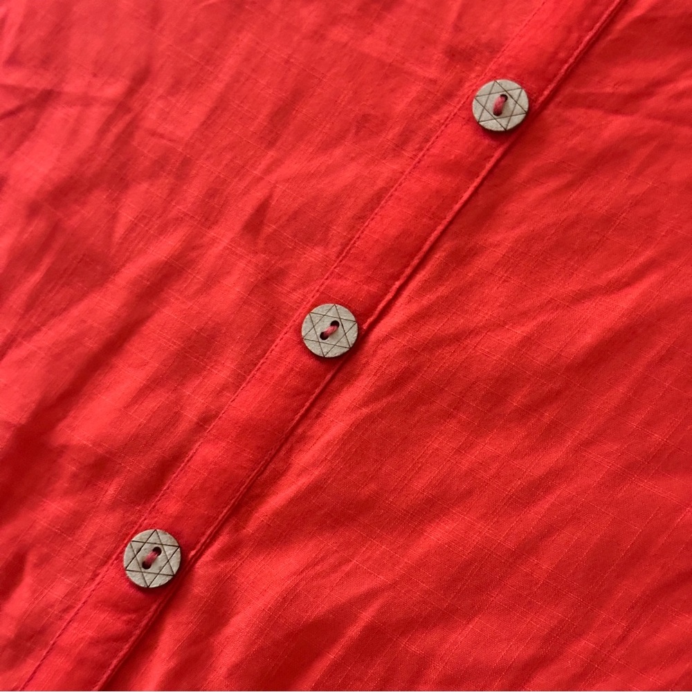 Pihu Bright Vibrant Watermelon/Coral with buttons made in Indian RUNS SmAll!